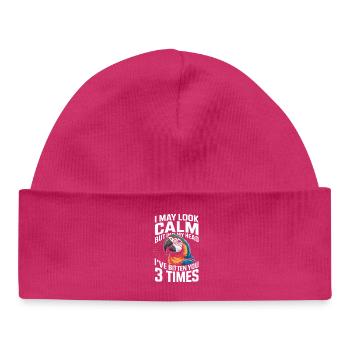 Parrot saying I seem calm but in my - Baby Organic Beanie - hot pink - Front