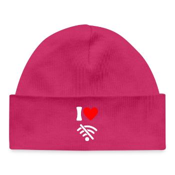 J'adore Offline - Détox Digitale sans Wifi - Bonnet bébé bio - hot pink - Devant