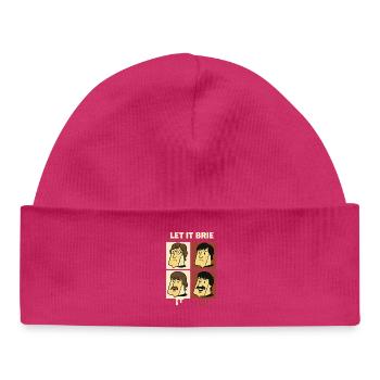 Let It Brie Cheese Quartet - Baby Organic Beanie - hot pink - Front