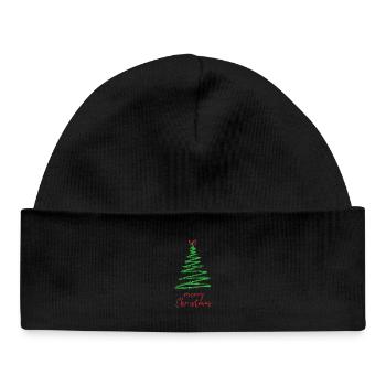 Style de brosse arbre de Noël vert - Bonnet bébé bio - noir - Devant