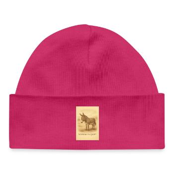 La sagesse de l’âne au repos - Bonnet bébé bio - hot pink - Devant