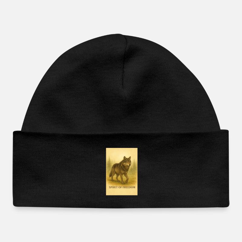 Vrijheidsgeest Wolf - Bonnet bébé bio - noir
