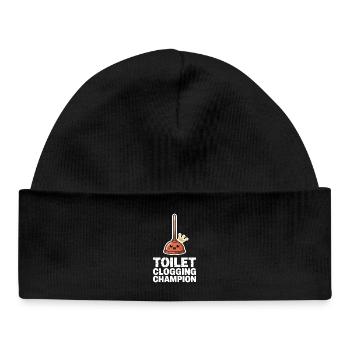 Toilet Clogging Champion Klo Humor - Baby Organic Mütze - Schwarz - Vorne