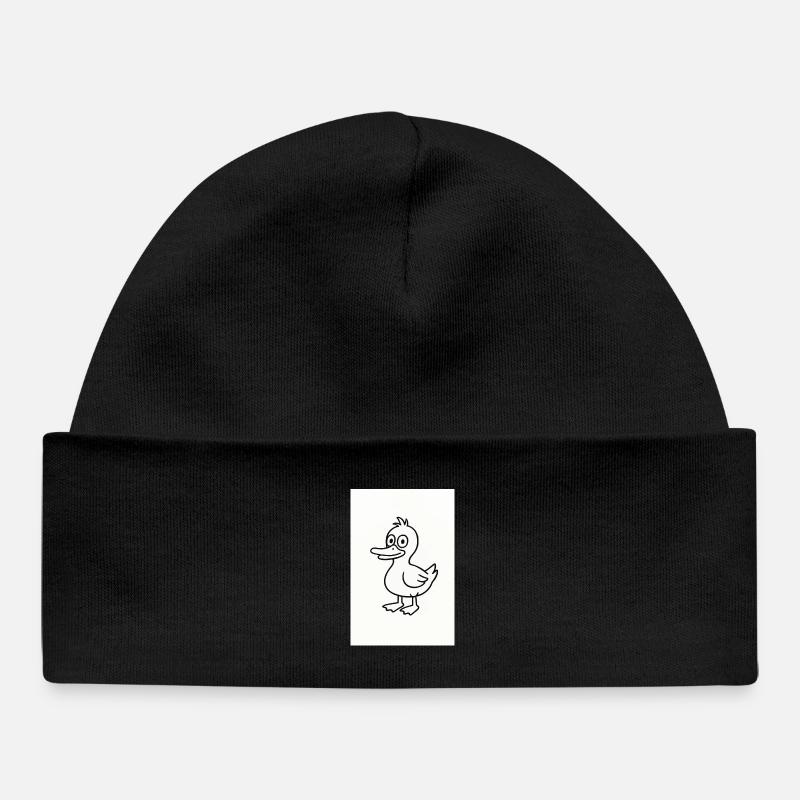Sketch fantaisiste de la ligne de canard - Bonnet bébé bio - noir