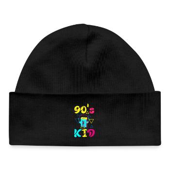 90s Kid Forever – t-shirt rétro pour les fans des années 90 - Bonnet bébé bio - noir - Devant