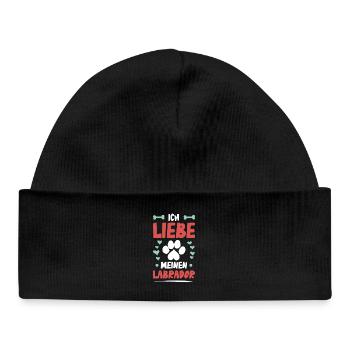 J’adore mon labrador - Bonnet bébé bio - noir - Devant
