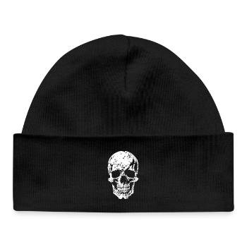 Silhouette de crâne osseux - Bonnet bébé bio - noir - Devant
