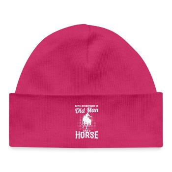 Unterschätze nie einen alten Reiter - Baby Organic Mütze - hot Pink - Vorne