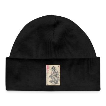 Mecha Ukiyoe Neon Print - Baby Organic Beanie - black - Front