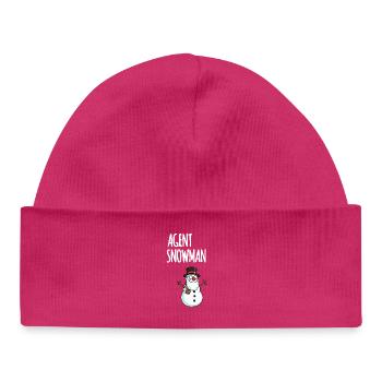 Agent Snowman - Baby Organic Beanie - hot pink - Front