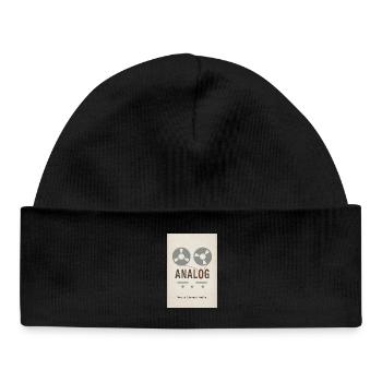 ANALOG – Fast forward. Rewind. Enjoy. - Baby Organic Beanie - black - Front