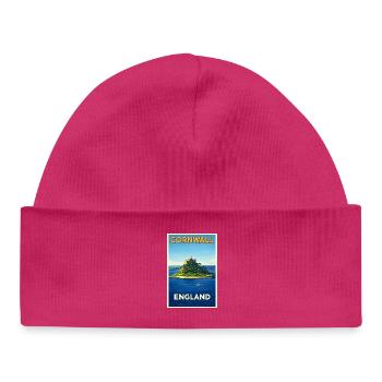 Cornwall England – Retro Reiseposter - Baby Organic Mütze - hot Pink - Vorne
