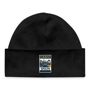 Cádiz Spain – Retro Travel Poster Navy/Gold - Baby Organic Beanie - black - Front