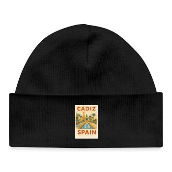 Cádiz Spain – Watercolor Travel Poster Plaza - Baby Organic Beanie - black - Front
