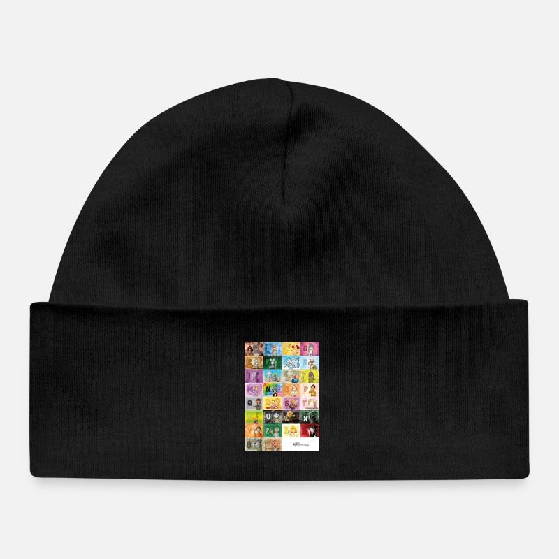 German Finger Alphabet 1 / - Baby Organic Beanie - black