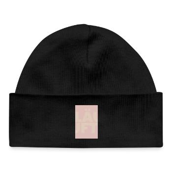 Runs with pastel typo overlay - Baby Organic Beanie - black - Front