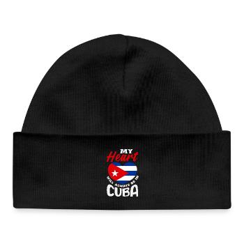 Cuba Pride & Home - Design du drapeau de Cuba - Bonnet bébé bio - noir - Devant