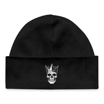 Motif de couronne de crâne du roi crâne - Bonnet bébé bio - noir - Devant
