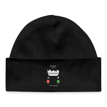 Nachos is Calling And I Must Go Funny Food Art - Baby Organic Beanie - black - Front