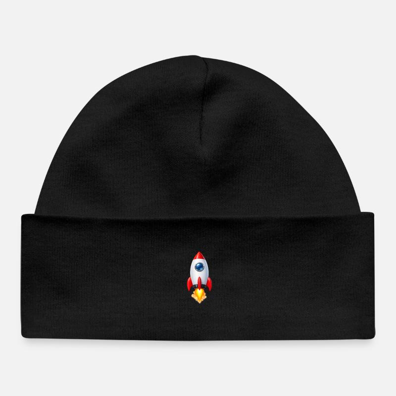 Design rétro Rocket joyeux - Bonnet bébé bio - noir