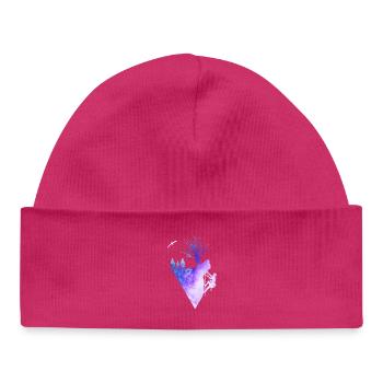 Rock Climbing Nature Watercolor Silhouette - Baby Organic Mütze - hot Pink - Vorne