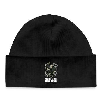 More Grip Than Brain – Gorilla bouldering - Baby Organic Beanie - black - Front