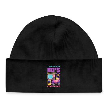 Retour rétro au design vintage des années 80 - Bonnet bébé bio - noir - Devant