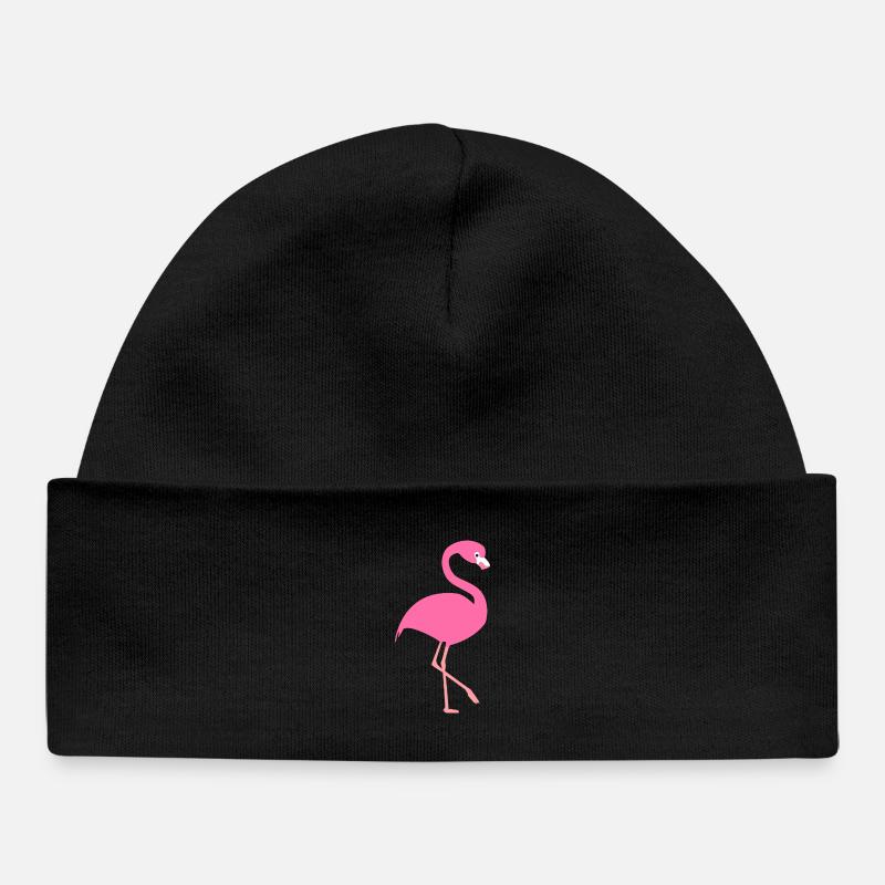 flamingo - Baby Organic Beanie - black