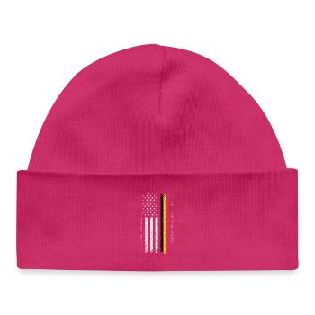 Distressed Flag Stripes Remix - Baby Organic Beanie - hot pink - Front