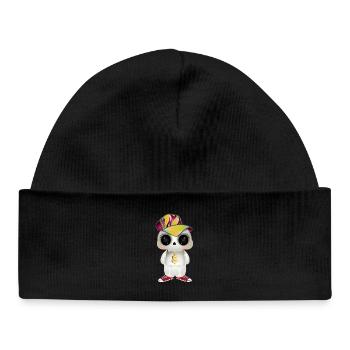 cute cool skull in hip hop look - Baby Organic Beanie - black - Front