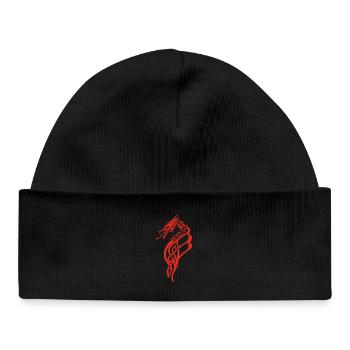 Great red Celtic dragon - Baby Organic Beanie - black - Front