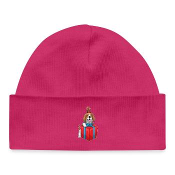 Forfait anniversaire Beagle - Bonnet bébé bio - hot pink - Devant