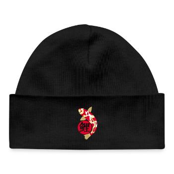 Japanese fish and manga - Baby Organic Beanie - black - Front