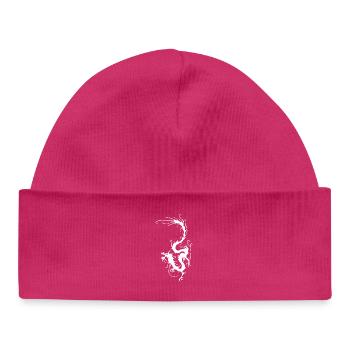 Dragon de fumée blanche - Bonnet bébé bio - hot pink - Devant