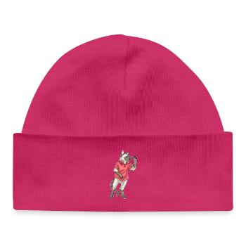 Fléchette chat siamois - Bonnet bébé bio - hot pink - Devant