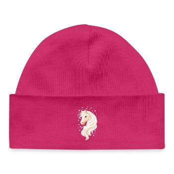 Cheval avec des étoiles - Bonnet bébé bio - hot pink - Devant