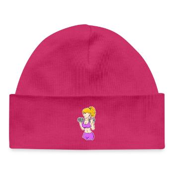 Fitness Frau Hanteln - Baby Organic Mütze - hot Pink - Vorne
