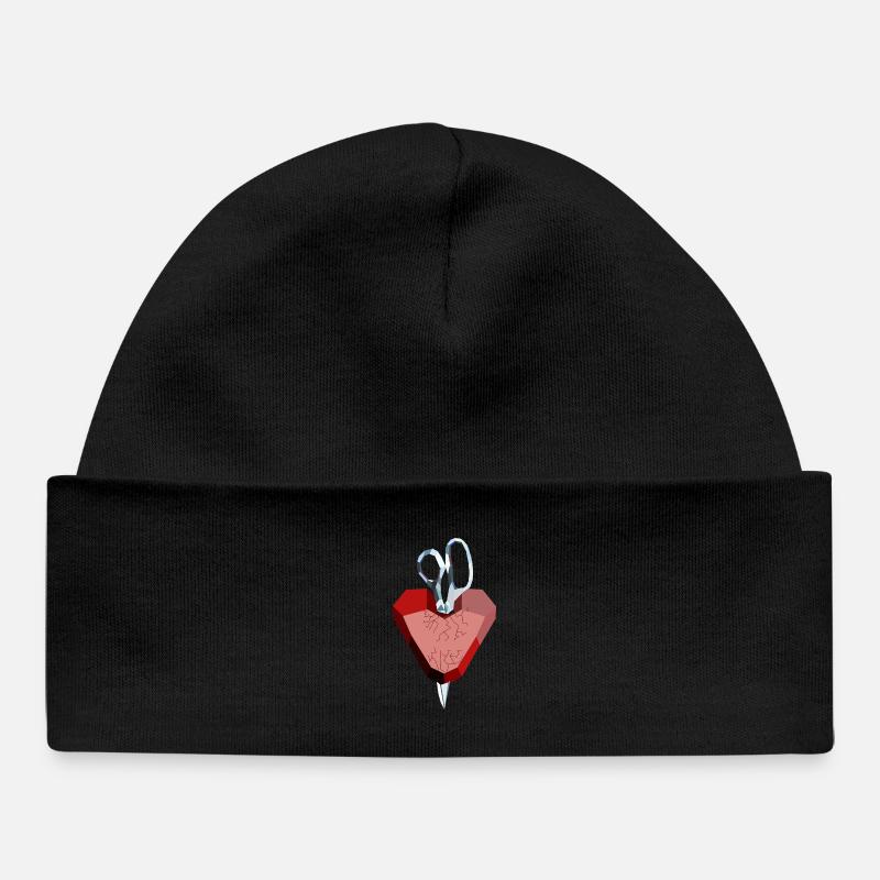 Cœur brisé de rubis et de diamant - Bonnet bébé bio - noir