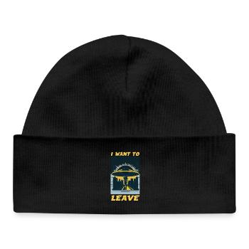 I Want To Leave Humour Burn Out & Escape - Baby Organic Beanie - black - Front