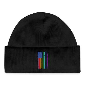 Drapeau arc-en-ciel des États-Unis - Bonnet bébé bio - noir - Devant