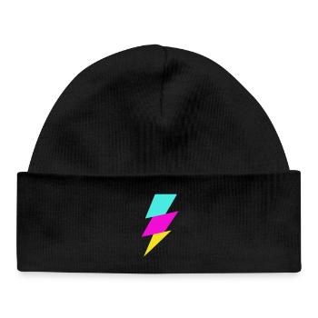 Rayon abstrait aux couleurs néon - Bonnet bébé bio - noir - Devant