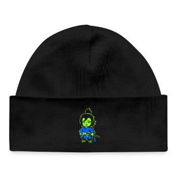 Neon Ninja-Chibi im Kimono - Baby Organic Mütze - Schwarz - Vorne