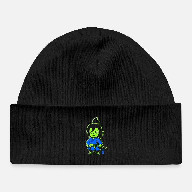 Neon Ninja Chibi en kimono - Bonnet bébé bio - noir