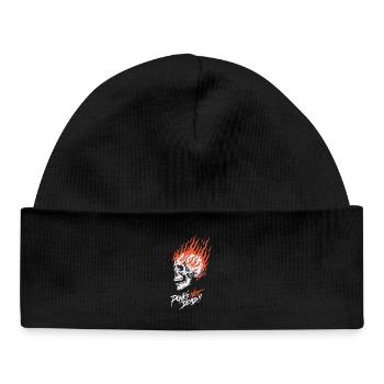 Crâne en Flammes Punk’s Not Dead – Burning Skull - Baby Organic Beanie - black - Front