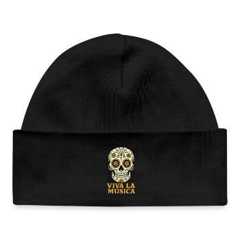VIVA LA MÚSICA : Calavera Florale Día de Muertos - Bonnet bébé bio - noir - Devant