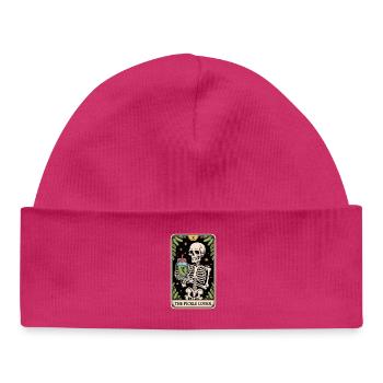 The Pickle Lover Skelett Tarot Gurke Humor - Baby Organic Mütze - hot Pink - Vorne