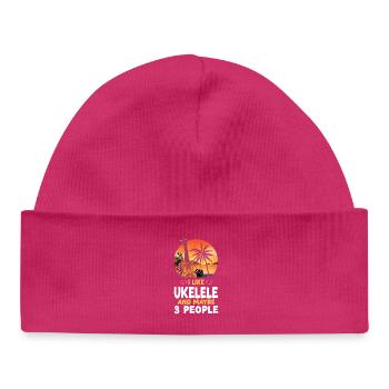 Hawaiian Ukulele Uke I Like - Baby Organic Beanie - hot pink - Front