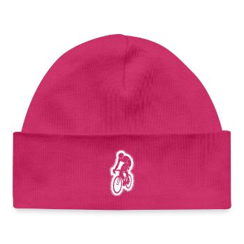 Bicycle road bike racing cyclist - Baby Organic Beanie - hot pink - Front