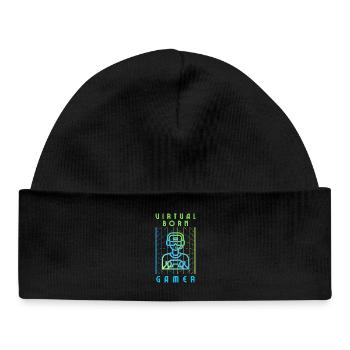 Virtual born gamer - Baby Organic Beanie - black - Front