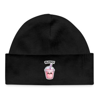 Kawaii Smoothie Mug BLEND - Baby Organic Beanie - black - Front